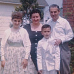 Photo of Rosemary with her mom Raffaela, her brother Joey and her dad Joseph Sr.